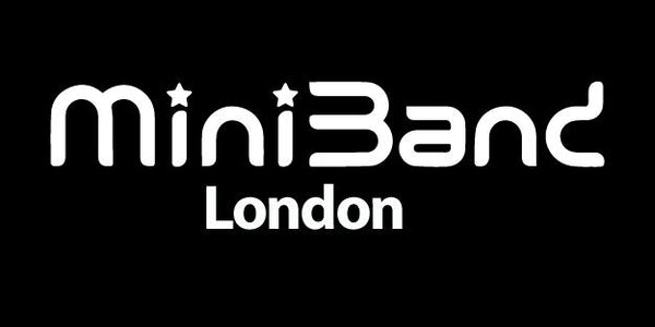 Logo of miniBand London on a black background